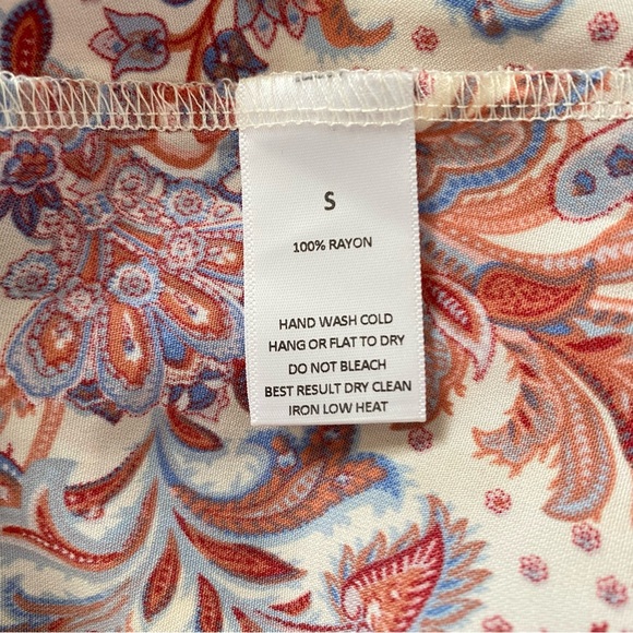 Sage The Label Small Red & Blue Paisley Summer Dress - Picture 6 of 7